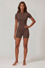 Peekaboo Shorty Suit—Espresso